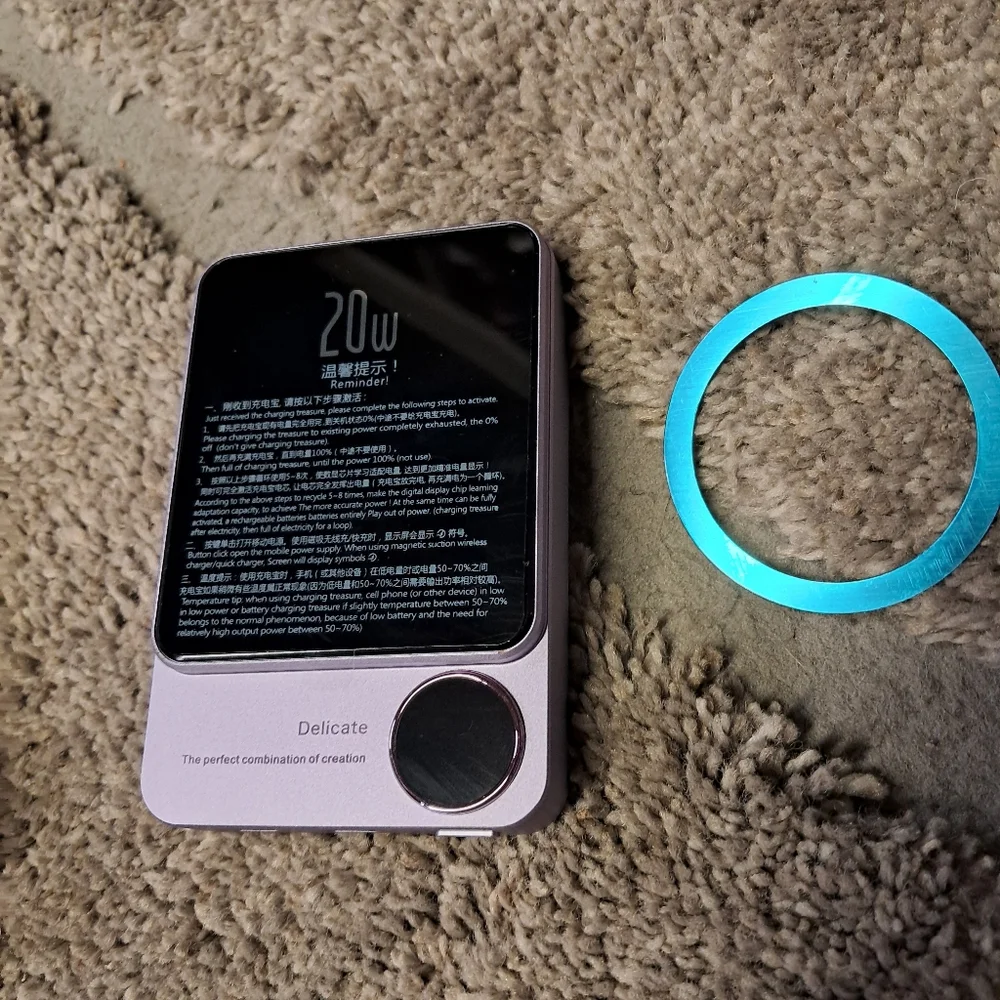 Folding Desktop Phone Stand & Purple Power Bank